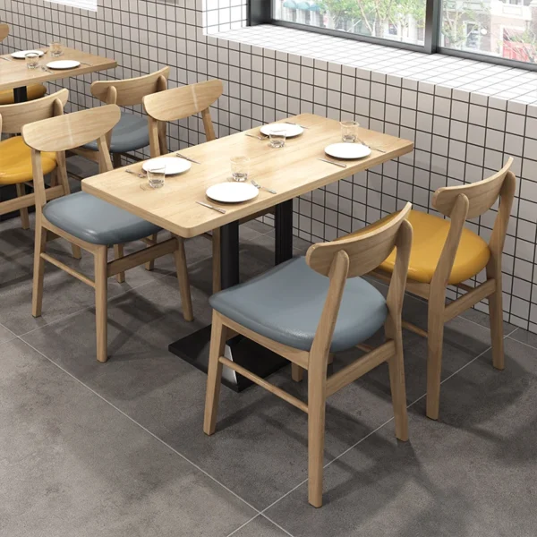 New Design Restaurant Furniture Sets Chair Tables Restaurant Booths Variety of Colors Restaurant Wood Modern Panel PU Leather - Image 6