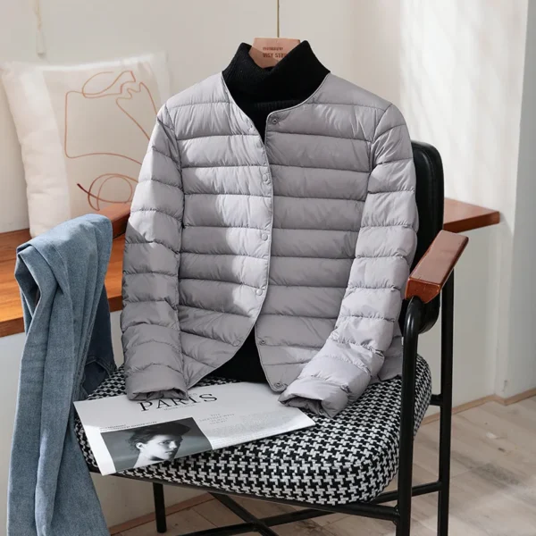 2024 New Arrivals Autumn Winter Warm Women White Duck Down Slim Jackets Female Fashion Ultra Lightweight Packable Puffer Coats - Image 5