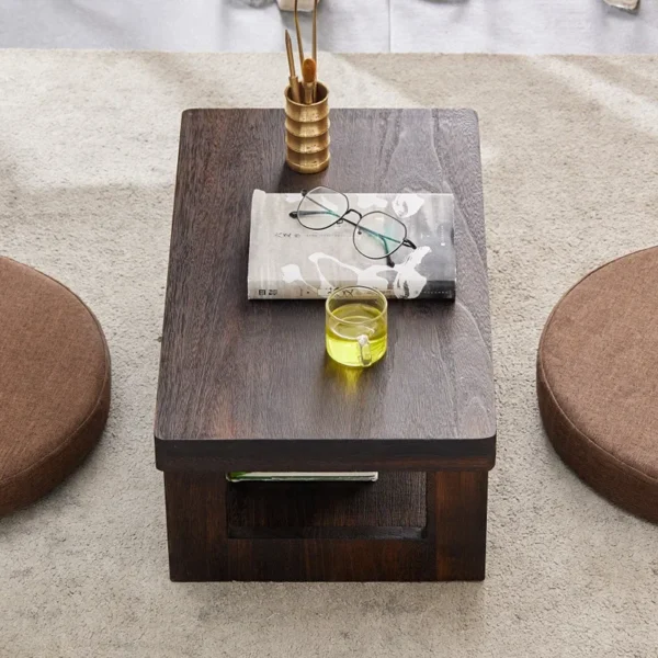 Solid Wood Tatami Small Table Tea Table Japanese Household Tea Table Folding Table Balcony Table Bay Window Small Coffee Table - Image 4