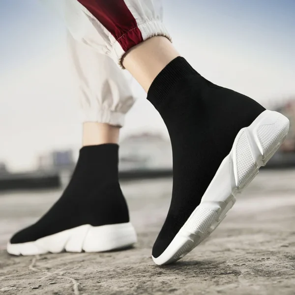 Summer Couple High Socks Sneakers Mesh Breathable Men's Running Shoes Comfortable Lightweight Sports Shoes For Women Size 35-47 - Image 3