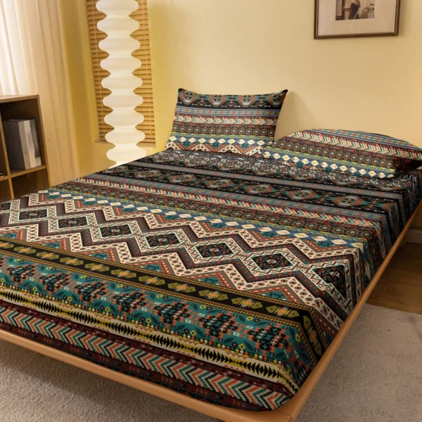 1 Bohemian patterned frosted bedsheet, bedroom printed bedspread, bedding (excluding pillowcases)