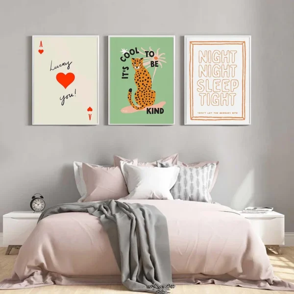 Be Kind Leopard Cheetah Wall Posters Funny Better Late Than Ugly Quote Canvas Prints Art Retro Painting for Bathroom Home Decor - Image 3