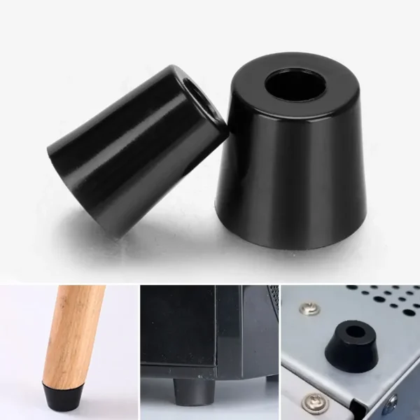 10pcs Anti Slip Black Furniture Legs Feet Speaker Cabinet Bed Table Leg Cover Conical Rubber Shock Pad Floor Protector - Image 5