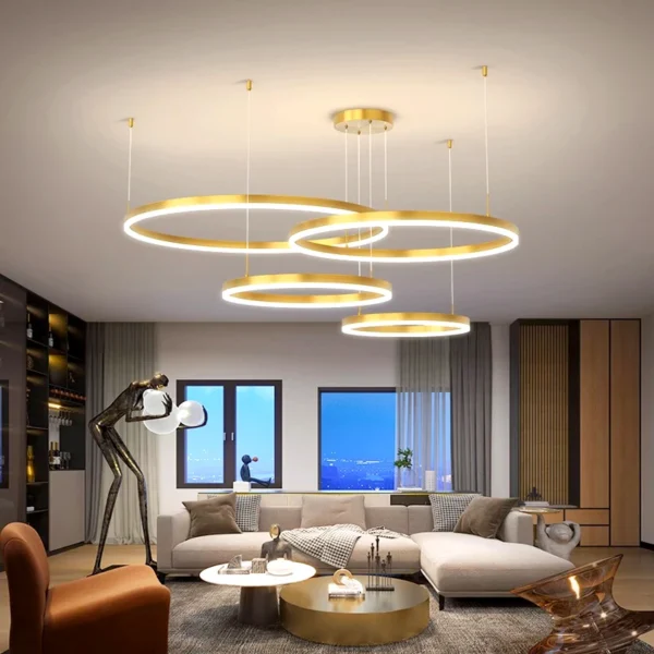 Modern home decor ring led lights pendant light lamps for living room Chandeliers for dining room hanging light indoor lighting - Image 5