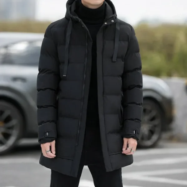 2021 Winter Men's Fashion Casual Thickened Cotton Coat Korean Style Business Slims Smooths Your Silhouette Cotton-Padded Coat - Image 2