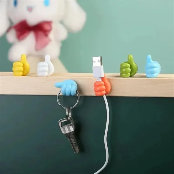 Hand-shaped Rubber Holder Glasses Cable Power Cord Charging Line Self Adhesive Mini Hook Storag Organizer Gadget Car Accessories - Image 5