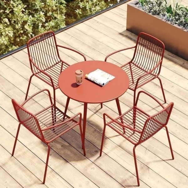 Nordic Iron Outdoor Leisure Courtyard Outdoor Table and Chair Balcony Table and Chair Set Outdoor Patio Furniture Patio Chairs