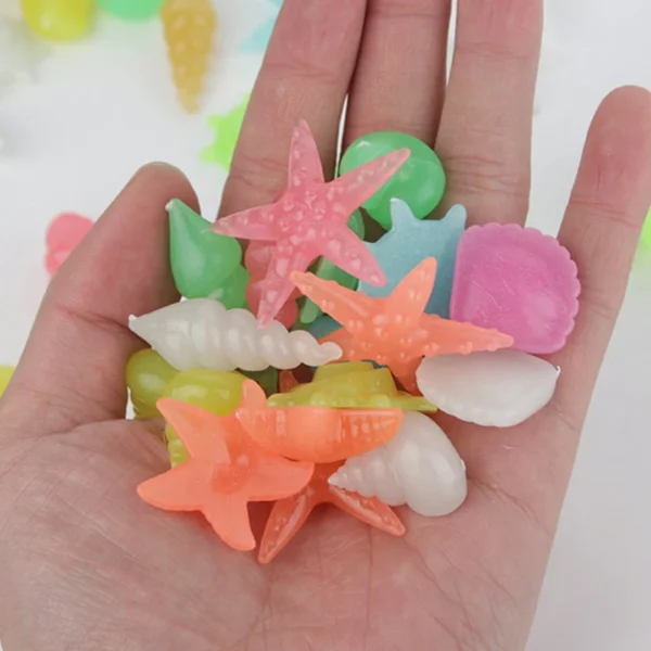 10Pcs Luminous Glowing Stones Starfish Conch Shell Shaped For Fish Tank Table Walkways Garden Aquarium Decorative Pool Landscape - Image 3