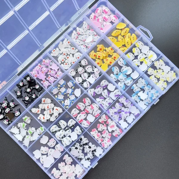 Sanrioed Hello Kitty DIY Nail Art Jewelry Decor Kawaii Kuromi Charms For Manicure DIY Nail Parts Rhinestone Toy Gift for Girls - Image 2