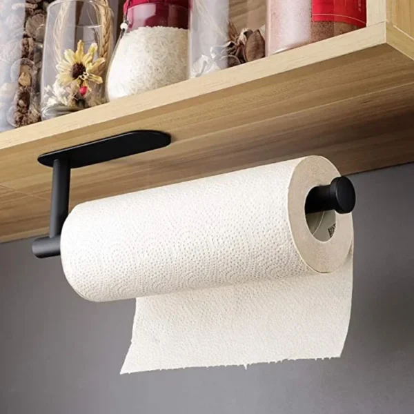 Stainless Steel Paper Towel Holder Self Adhesive Kitchen Roll Paper Holder No Punching Kitchen Bathroom Lengthen Storage Rack - Image 2