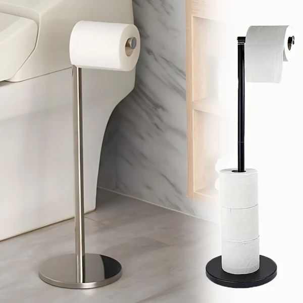 Paper Towel Holder Bathroom Stainless Steel Floor Mounted Toilet Paper Holder Single Pole Kitchen Floor Shelf Bathroom Fixtures