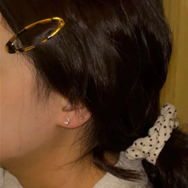 Vintage Accessories Leopard Print Glue Oval Hair Clips Cute Korean Charm BB Hair Clip Y2K Women Jewelry Y2K Hair Accessories - Image 3