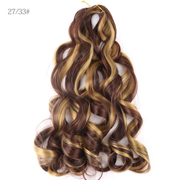 French Curly Crochet Braiding Hair Synthetic Loose Wave Ombre Braids Hair for Women  Spiral Curls Pre Stretched Hair Extensions - Image 4