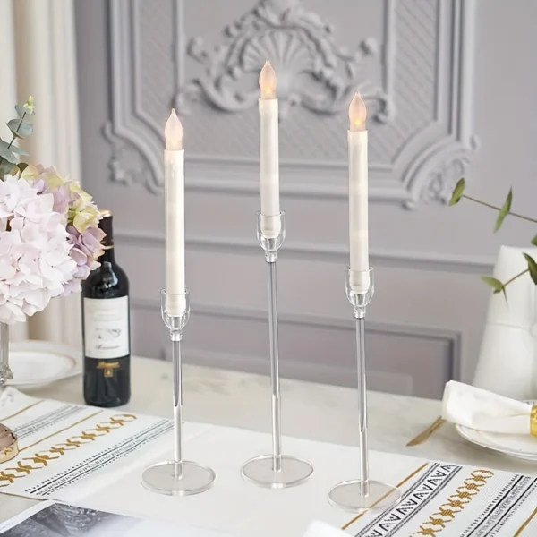 3pcs Clear Acrylic Candlestick Holder For Wedding Party Events Table Decoration Party Decor Party Supplies Holiday Decor Holiday