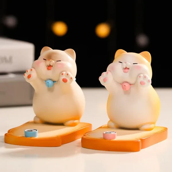 Cute Animal Sculpture Small Ornament Phone Holder Fun Resin Crafts That Can Pinch the Buttocks of Piggy Kitten Children's Gift - Image 5