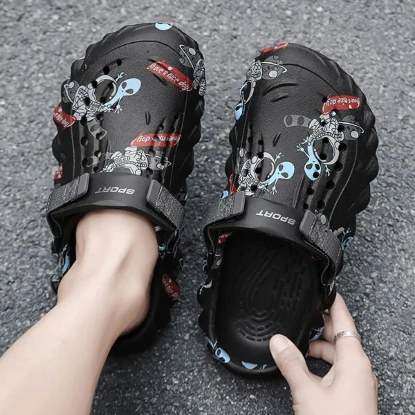 Men's summer casual sandals outdoor breathable soft sole non slip waterproof hole shoes sporty dual-purpose slippers Beach shoes - Image 6