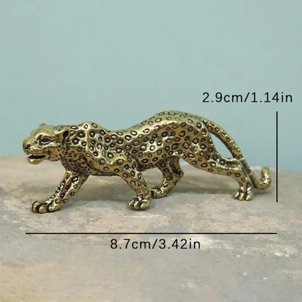 Brass Solid Vintage Cheetah Small Statue Desktop Ornaments Lucky Animal Leopard Figurines Miniatures Crafts Decoration - Image 6