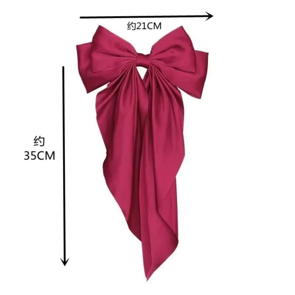 2023 New Women Large Bow Hairpin Summer Chiffon Big Bowknot Stain Bow Barrettes Women Solid Color Ponytail Clip Hair Accessories - Image 6