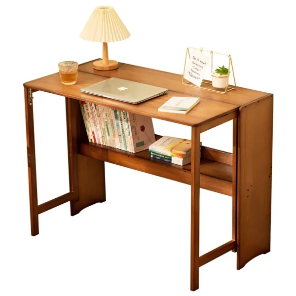 Folding Desk Computer Table Office Desk Student Home Small Desktop Solid Wood Bedroom Bedside Writing Workstation - Image 5