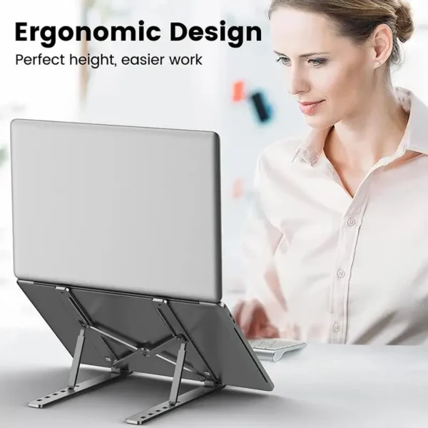 Portable Laptop Stand Aluminum Notebook Support Computer Bracket Macbook Air Pro Holder Accessories Foldable Lap Top Base For Pc - Image 2