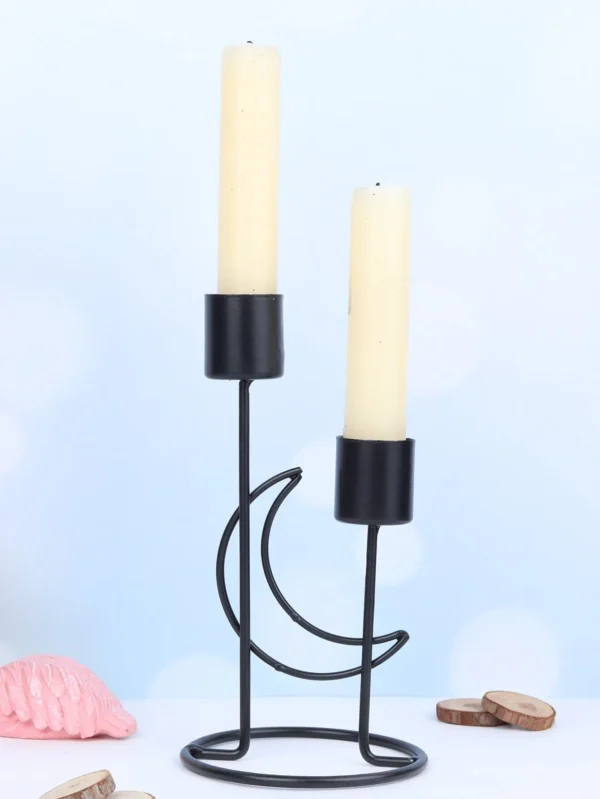 1pc Holder for Pillar Candles Metal Candlestick Moon Shape Stand Desktop Tealight Decoration for Dining Party Wedding - Image 5