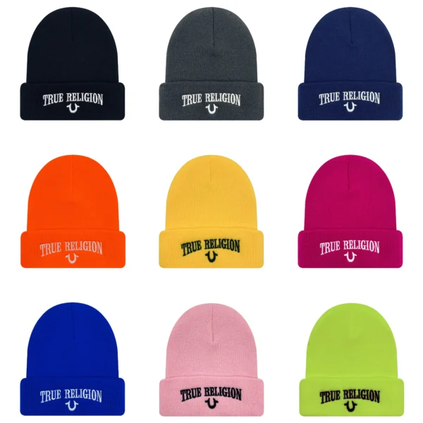 1PCS Fall and winter popular pullover hat letter embroidery hem knit hat Outdoor warm beanie hat