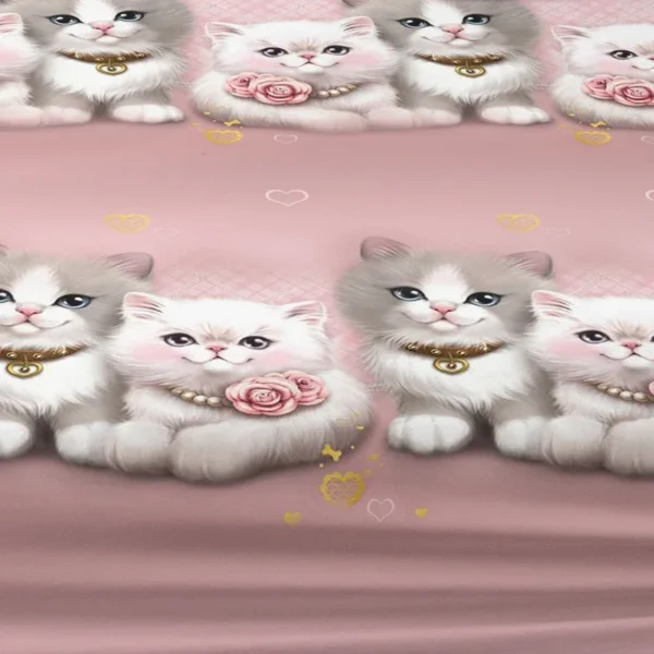 1 couple cute cat patterned frosted bedsheet, bedroom printed bedspread, bedding (excluding pillowcases) - Image 6