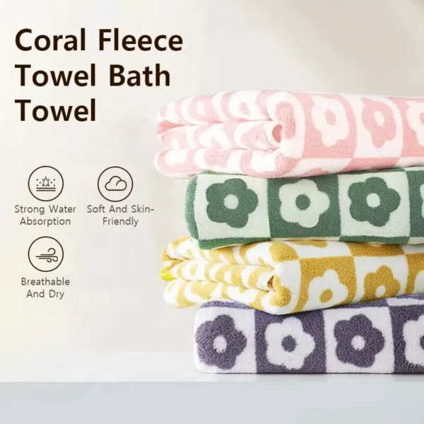 35x75cm Flower PatternCoral Velvet Absorbent Quick Drying Face Towel Soft Adults Face Hand Towels Bathroom Microfiber Bath Towel