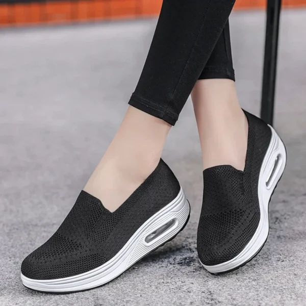 EOFK Women's Mesh Breathable Loafers Sneakers Solid Color Front Summer Walking Casual Shoes - Image 5