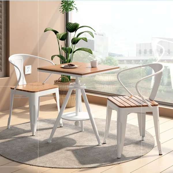 Square Tea Coffee Table Sets Wood Stool Solid Wood Chair Designer Minimalist Coffee Table Living Room Modern Meuble Furniture - Image 5