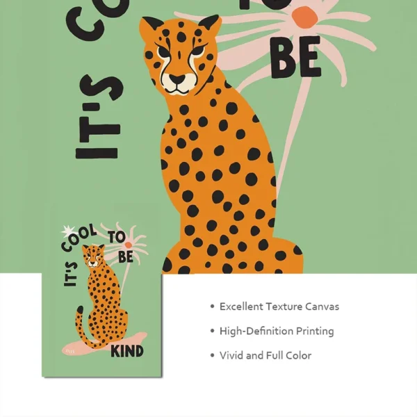 Be Kind Leopard Cheetah Wall Posters Funny Better Late Than Ugly Quote Canvas Prints Art Retro Painting for Bathroom Home Decor - Image 5