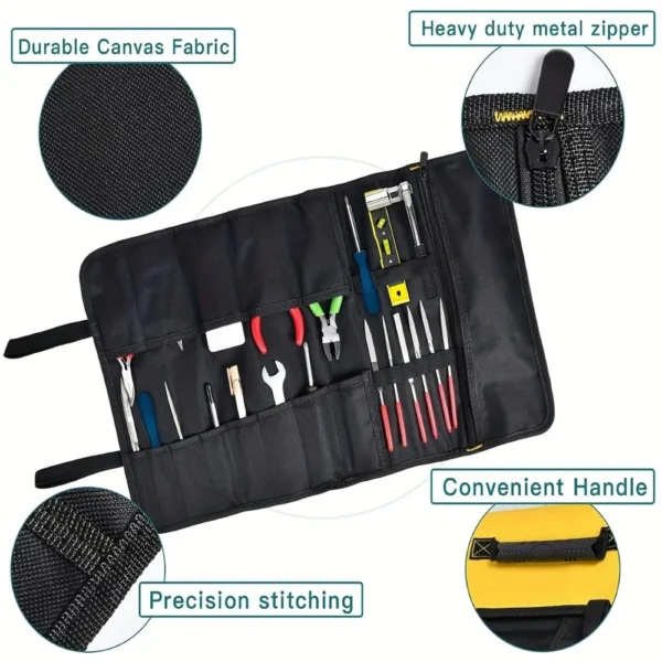 Organizer Tool Tool Bag Roll Bag, Tool Bag Bag Storage Bag, Foldable Oxford Bag for Screwdriver, Pliers, Electrician Bags - Image 2