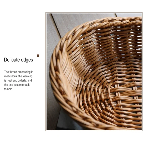 Imitation Rattan Yuanbao-Shaped Fruit Plate Creative Household Storage Baskets Picnic Snacks Sundry Baskets Dried Fruit Tray - Image 6