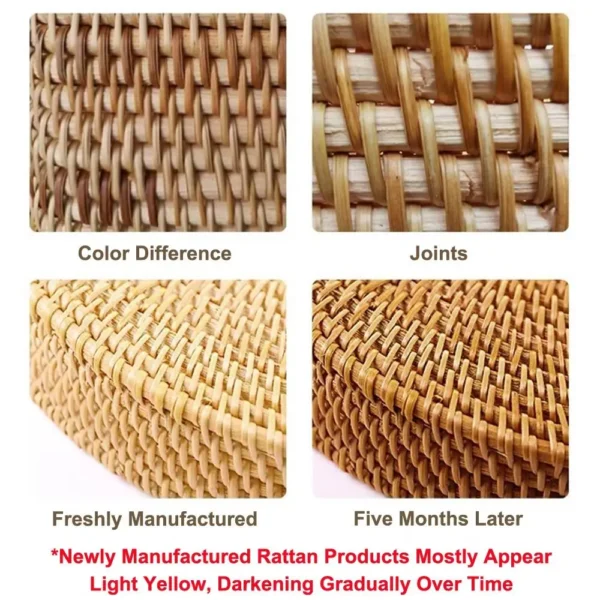 Round Rattan Fruit Baskets Handmade Universal Bread Wicker Baskets Indoor Rattan Rattan Woven Storage Trays for Fruit Vegetables - Image 5