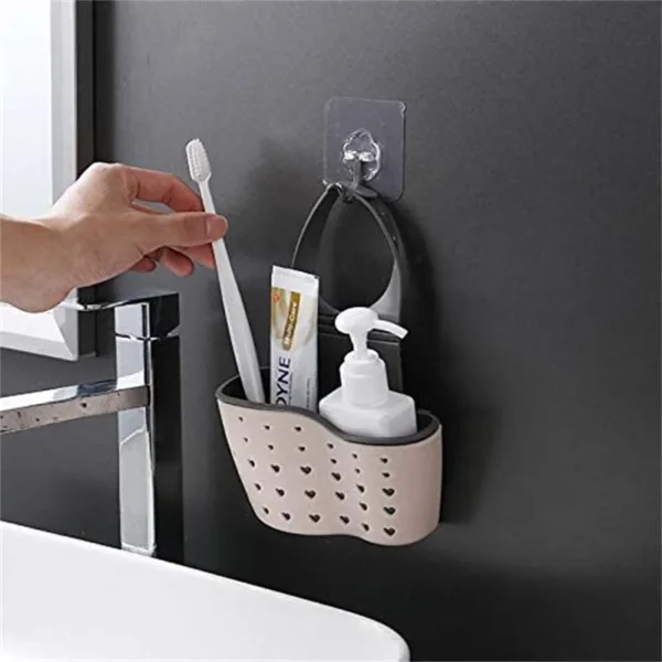 Sink Draining Hanging Basket Adjustable Kitchen Accessories Rubber Sink Bag Soap Sponge Shelf Faucet Holder for Bathroom 1PC - Image 5