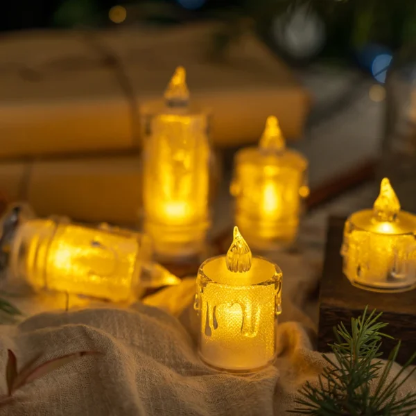 Christmas Ornaments 2025 Christmas Decoration Retro Glowing Candle Holder New Year 2025 Decorative Props Navidad Lamp Supplies - Image 3