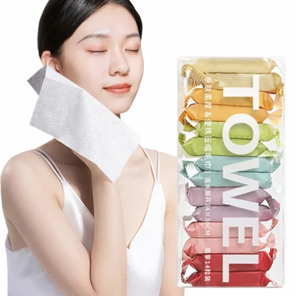 14pcs/box ,Face Cleansing ,Thickened Compressed ,Beauty Square Towel, Portable ,Travel Towel ,Disposable Washcloth - Image 3