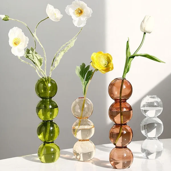 New Nordic Glass Bubble Vase INS Flower Arrangement Modern Creative Spherical Flower Vases Home Decoration Birthday Gift Pots - Image 2