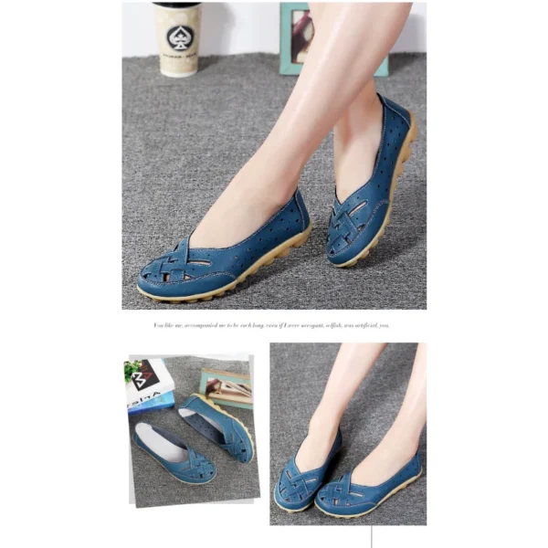 2023 Summer New Women Sandals  Fashion Soft Sole Flat Heel  Women Hollow Flat Shoes Woman Genuine Leather Shoes Female Casual - Image 6