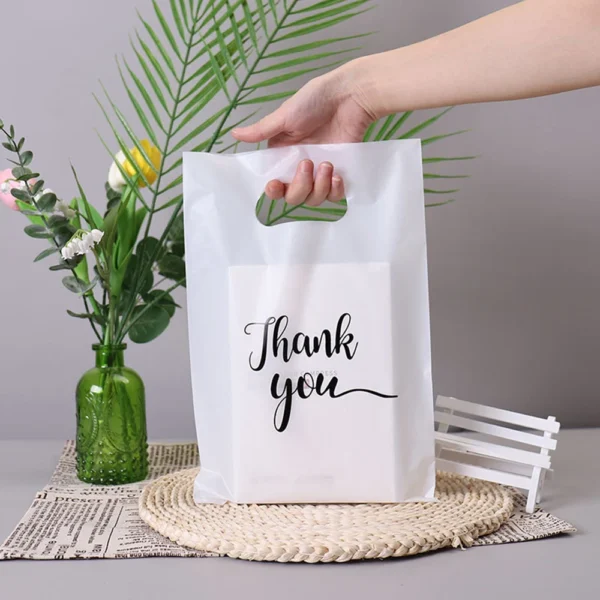 100/50/10Pcs Thank You Gift Bags Wedding Birthday Guest Gift Wrap Plastic Shop Bags Small Business Candy Pastry Store Packaging - Image 4