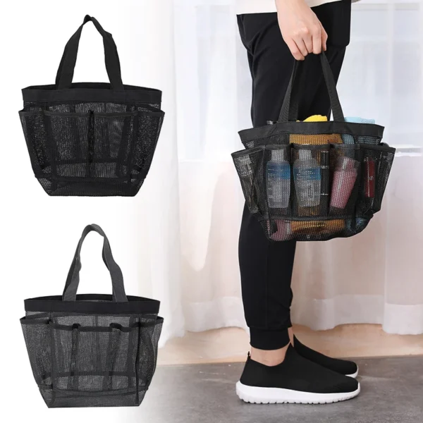 Mesh Shower Caddy Portable for College Dorm Large Bathroom Tote Bag Durable with 8 Pockets xqmg Bags Baskets Kitchen Organizatio - Image 4