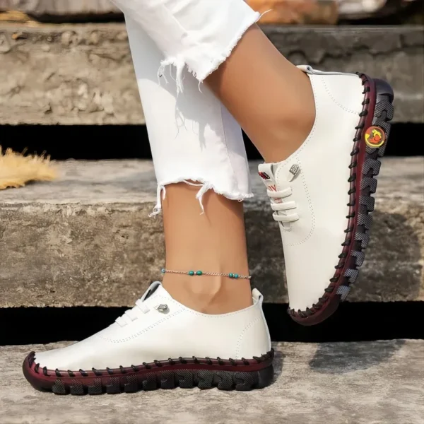 Women Summer Shoes Leather Handmade Shoes Mom Comfortable Lightweight Oxford Large Size Soft Sole Shoes ???ҧ?ӧ? ???֧ߧ?ܧѧ? ???֧?ߧ?? - Image 6