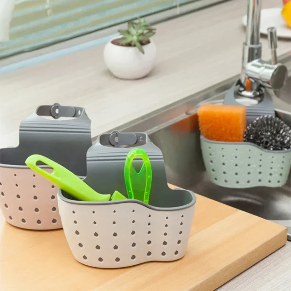 Kitchen Sink Holder Hanging Drain Basket Adjustable Soap Sponge Shelf Organizer Bathroom Faucet Holder Rack Kitchen Accessories - Image 3