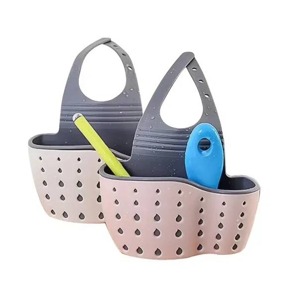 1PC Kitchen Organizer Adjustable Snap Sink Sponge Holder Kitchen Hanging Drain Basket Kitchen Gadgets - Image 5