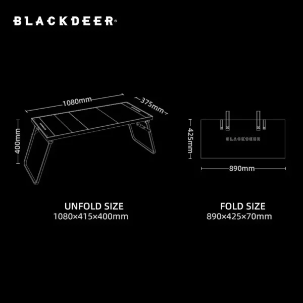 BLACKDEER Camping IGT Table Folding Aluminum Alloy Table Multifunctional Portable BBQ Grill Wood Table Outdoor Picnic Fishing - Image 3