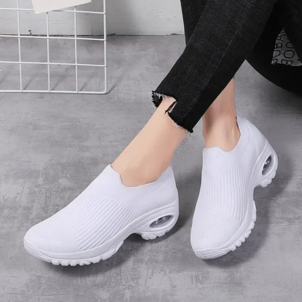 2024 summer New Women Fashion Casual Sport Shoes Wedge Platform Sneakers  Ladies Breathable  Vulcanized Shoes - Image 4