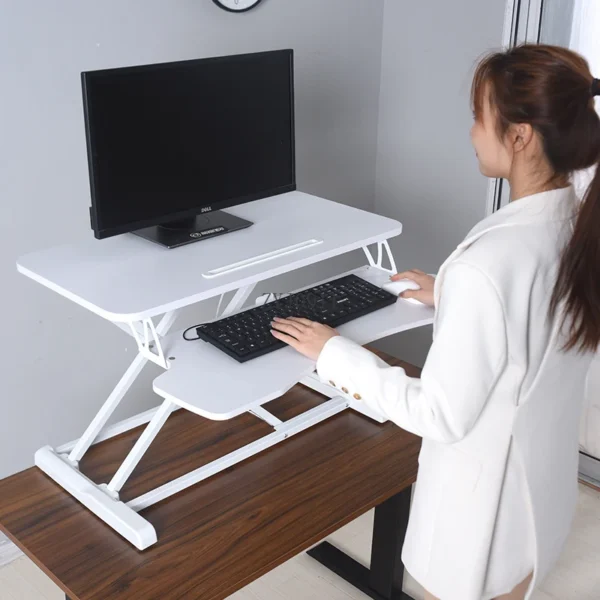 *Standing Lift Workbench Folding Computer Desk Desktop Monitor Raising Rack Table - Image 4