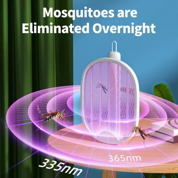 Foldable Electric Mosquito Swatter USB Rechargeable Fly Trap Killer Mosquito Racket Insect Killer with UV Light Bug Zapper 3500V - Image 3