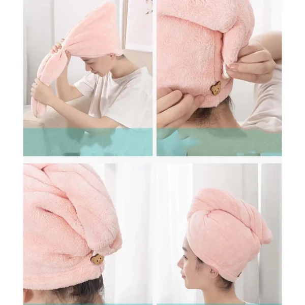 10Pcs Quick Dry Hair Quick Drying Microfiber Towels Bathroom Bathroom Accessories Nursing Cap With Buckle Sauna Spa Towel Bath - Image 5