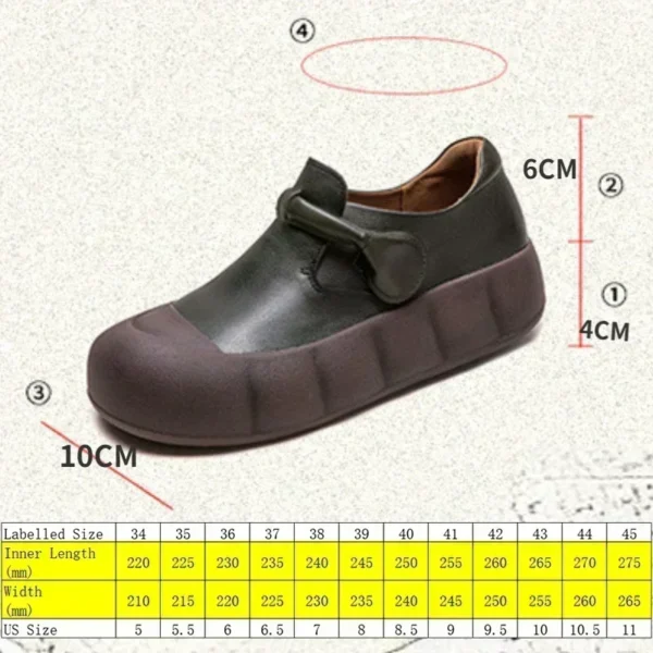 Koznoy 4cm Cow Natural New Genuine Leather Designer Fashion Hook Rubber Mary Jane Summer Fall Autumn Flats Women Loafer Shoes - Image 2